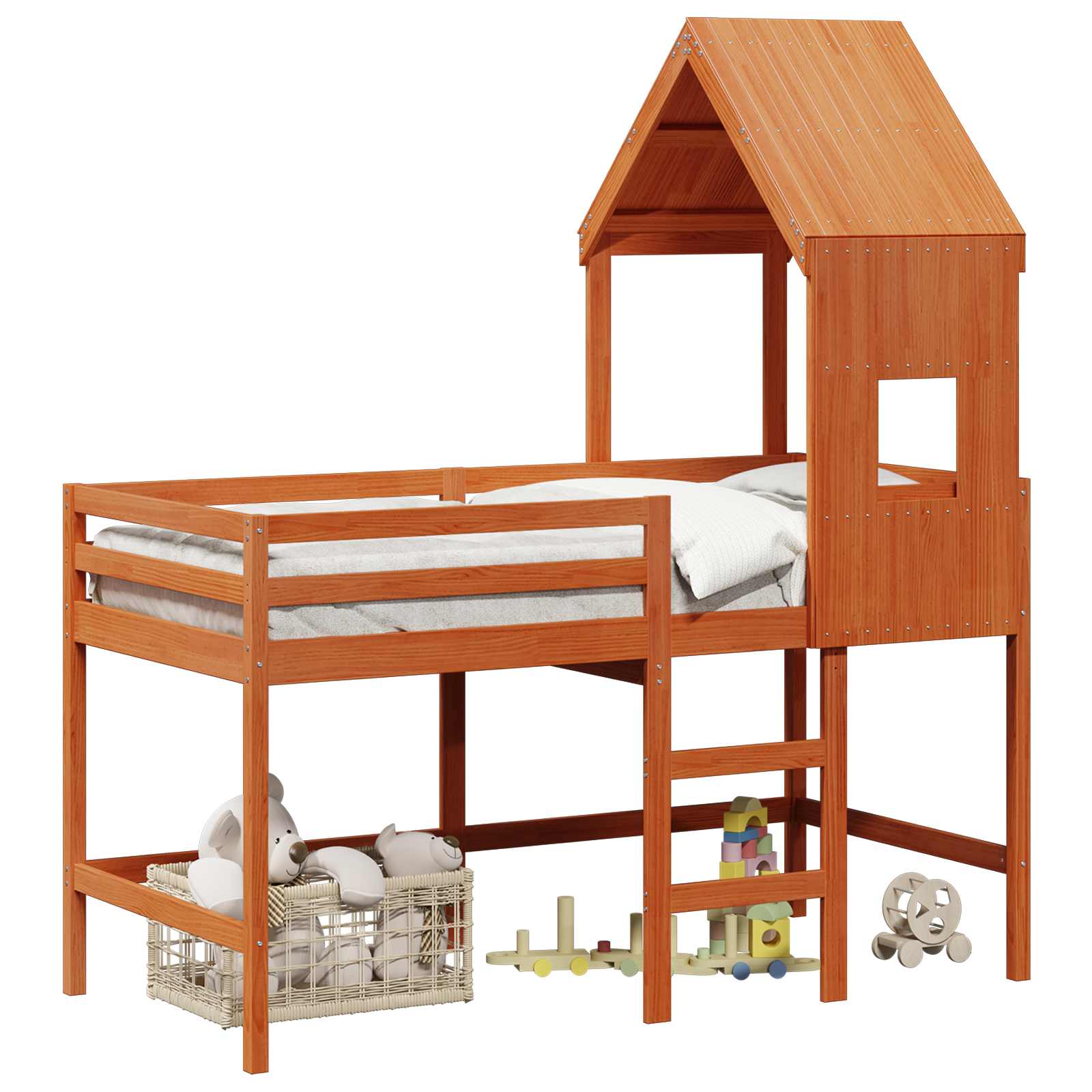 Struttura per letto soppalco Marrone Cera 90 x 190 cm | homemem39