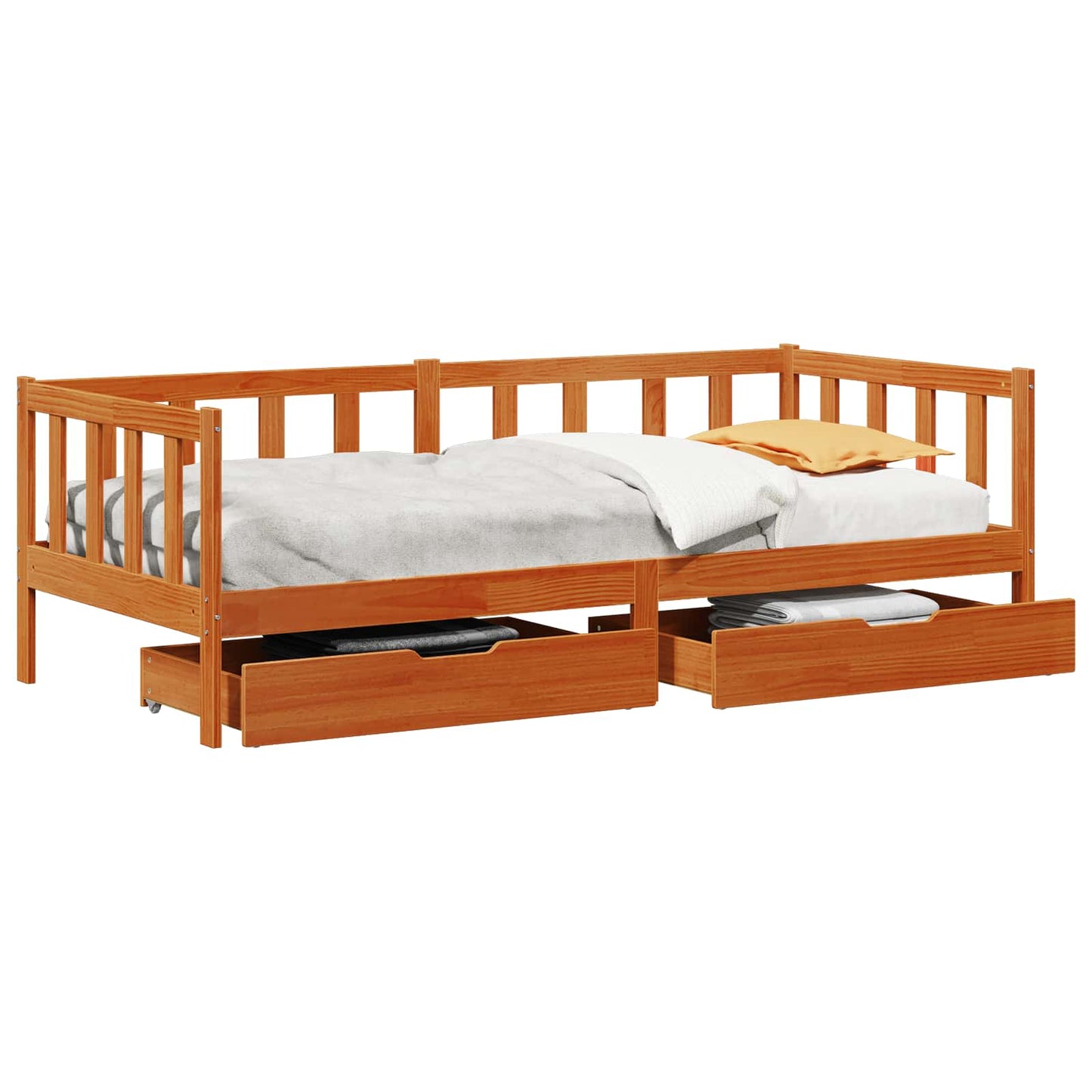 Daybed con cassetto 3 pcs Marrone cerato Legno di Pino Massello | homemem39