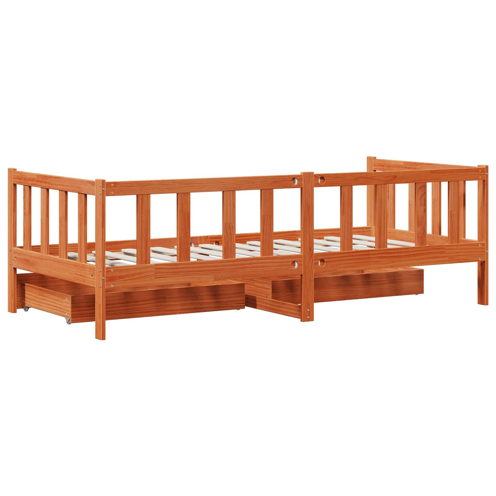 Daybed con cassetto 3 pcs Marrone cerato Legno di Pino Massello | homemem39
