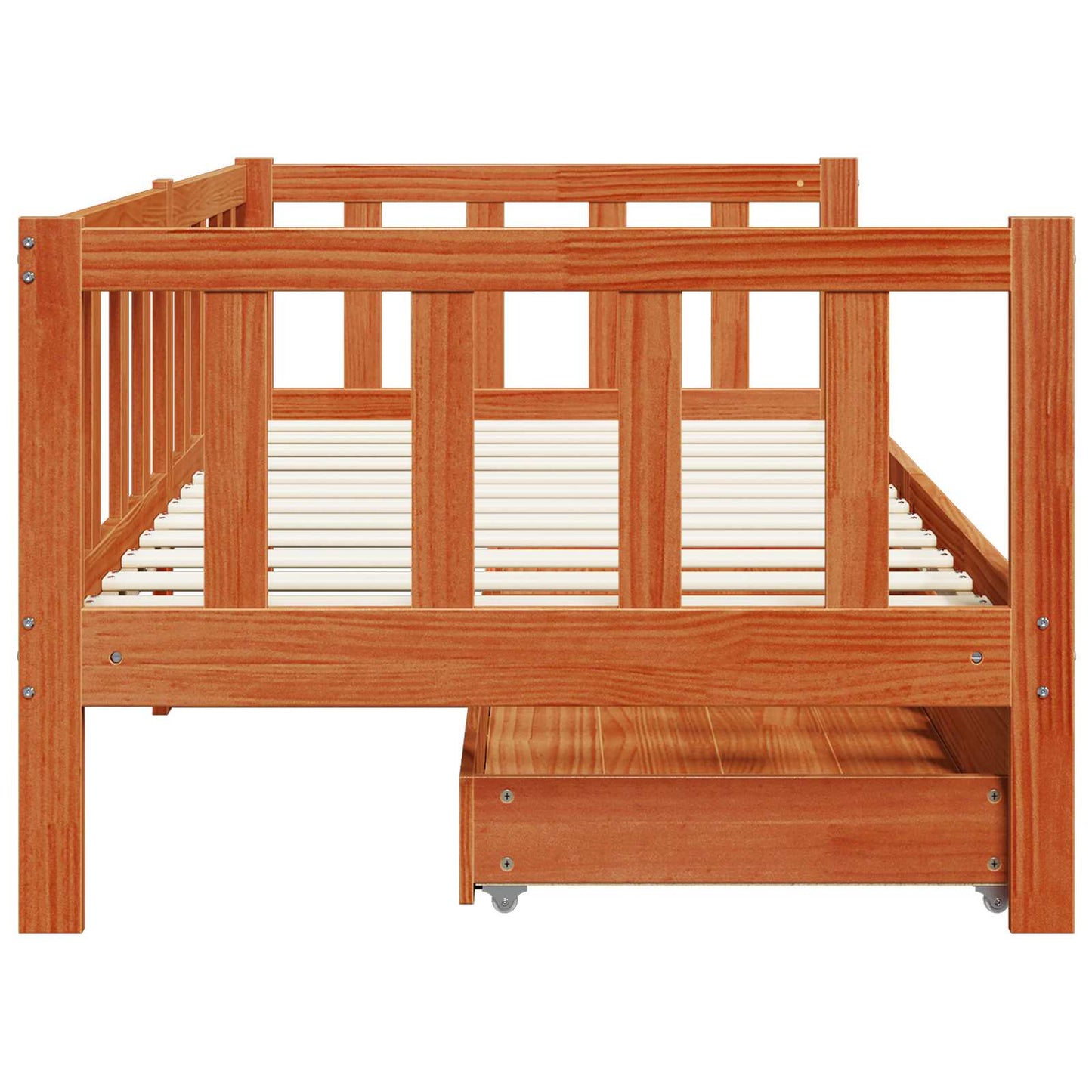 Daybed con cassetto 3 pcs Marrone cerato Legno di Pino Massello | homemem39