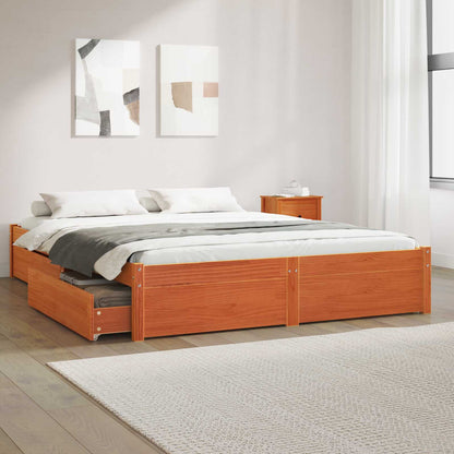 Struttura del letto con cassetto Marrone cerato 150 x 200 cm | homemem39