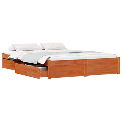 Struttura del letto con cassetto Marrone cerato 150 x 200 cm | homemem39