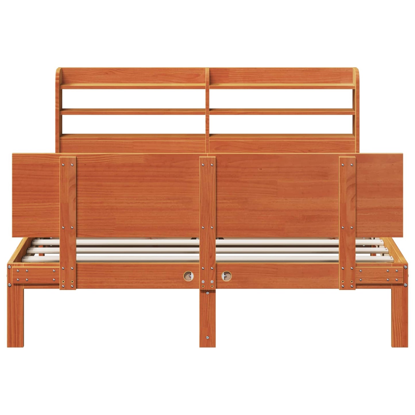 Struttura del letto 2 pcs Marrone cerato Legno di Pino Massello | homemem39