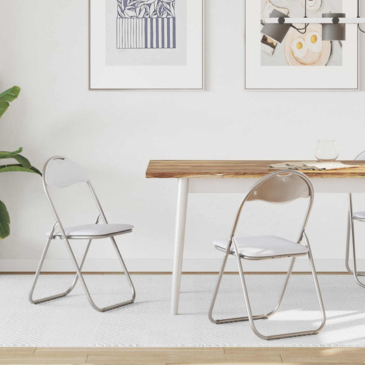 Sedia pieghevole 2 pcs Bianco e Grigio 48 x 43,5 x 81 cm