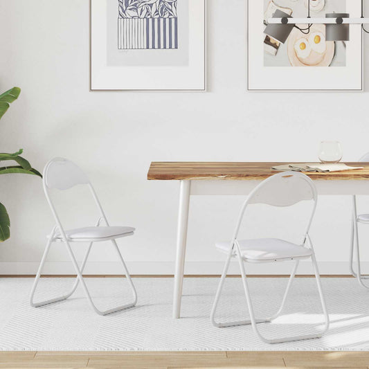 Sedia pieghevole 2 pcs Bianco e Grigio 48 x 43,5 x 81 cm