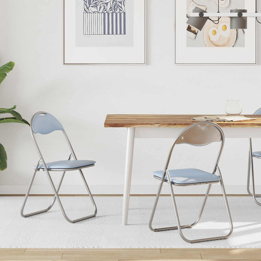 Sedia pieghevole 2 pcs Grigio 48 x 43,5 x 81 cm Pelle Sintetica