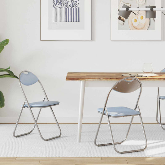 Sedia pieghevole 2 pcs Grigio 48 x 43,5 x 81 cm Pelle Sintetica