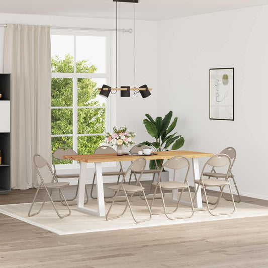 Sedia pieghevole 8 pcs Sabbia 48 x 43,5 x 81 cm Pelle Sintetica