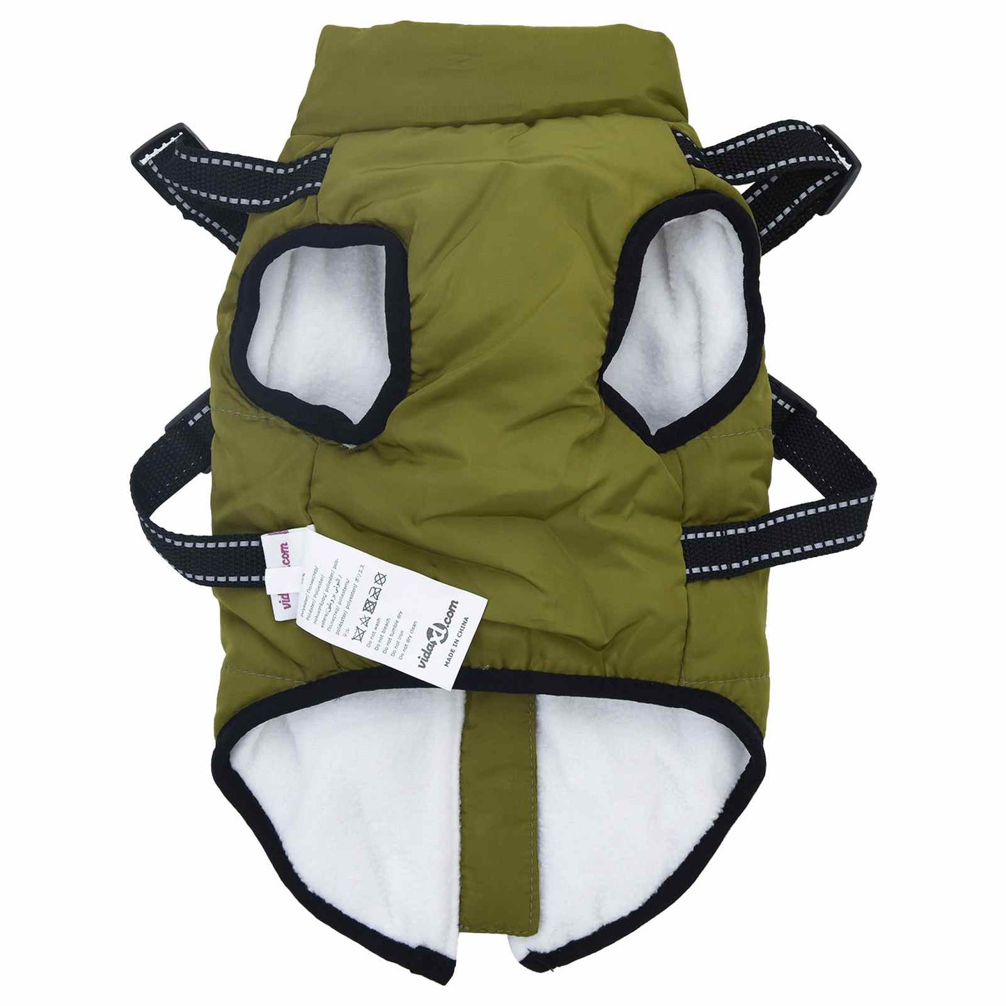 Cappotto per Cani Verde militare L28 Pile e Poliestere