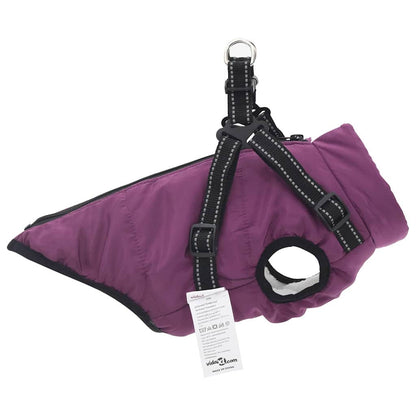 Cappotto per Cani con imbracatura Viola S Pile e Poliestere
