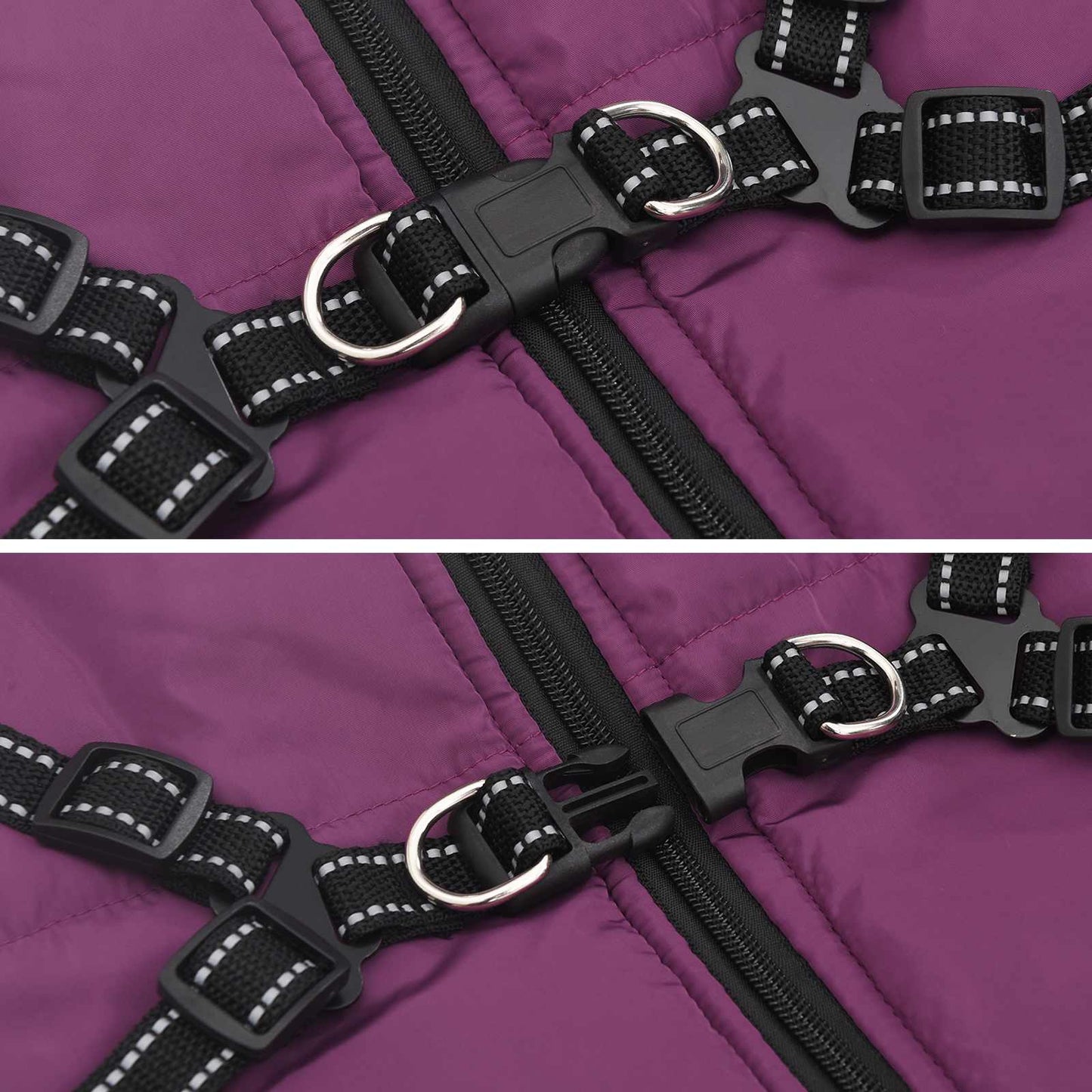 Cappotto per Cani Viola L48 Pile e Poliestere