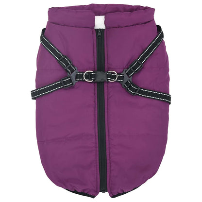 Cappotto per Cani con imbracatura Viola 4XL Pile e Poliestere