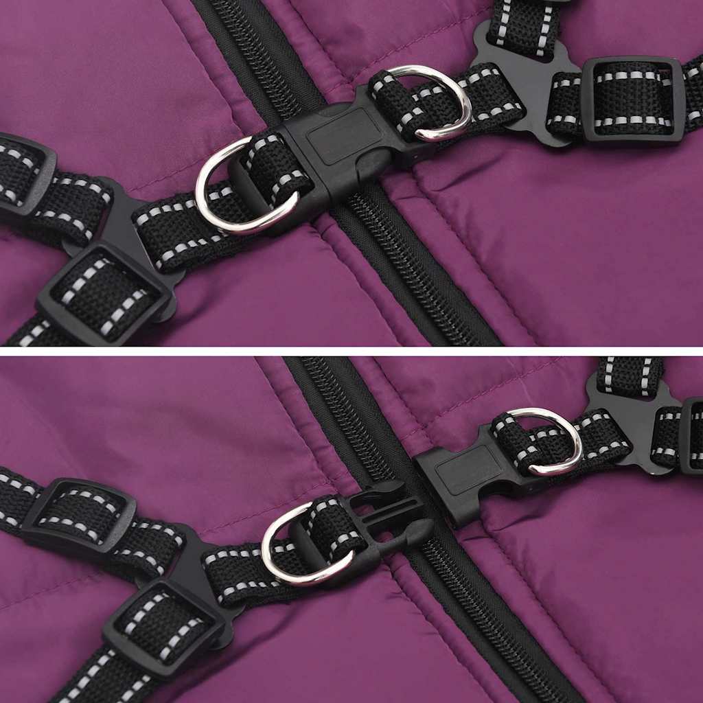 Cappotto per Cani con imbracatura Viola 5XL Pile e Poliestere