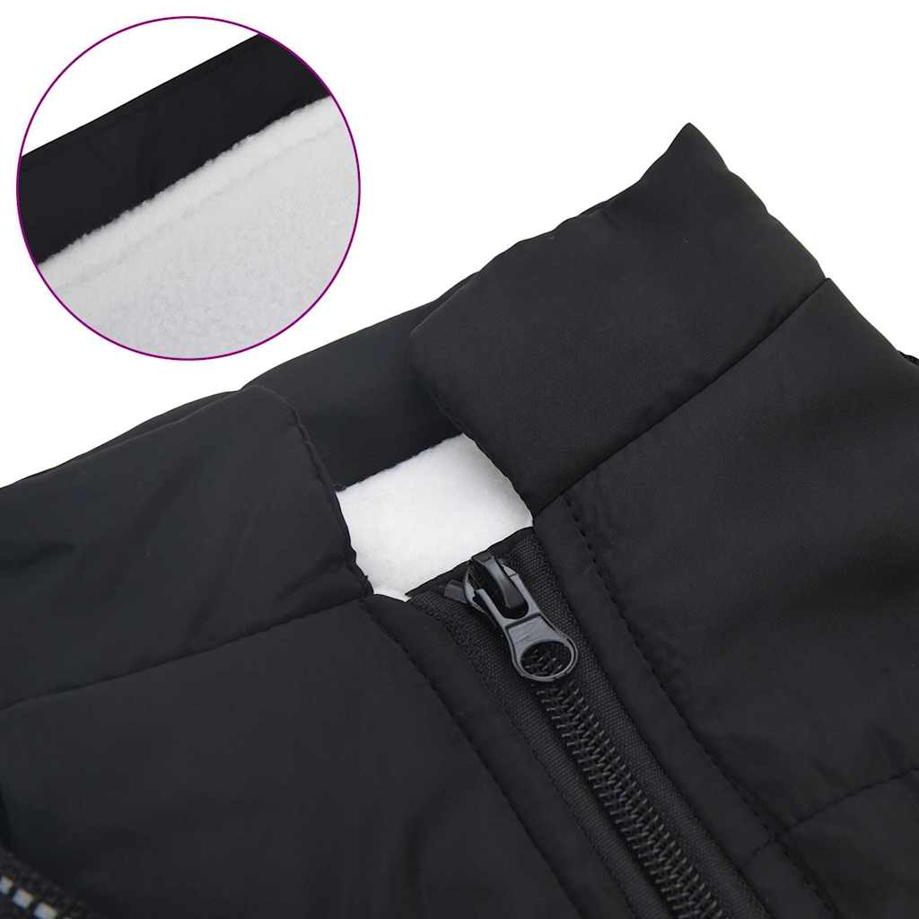 Cappotto per Cani con imbracatura Nero S Pile e Poliestere