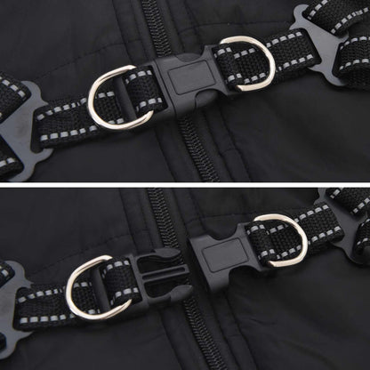 Cappotto per Cani Nero L24 Pile e Poliestere | homemem39