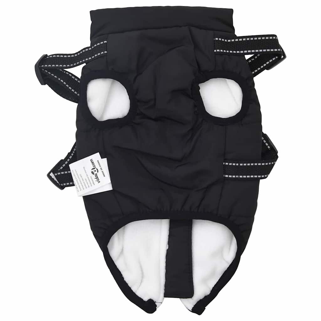 Cappotto per Cani con imbracatura Nero M Pile e Poliestere