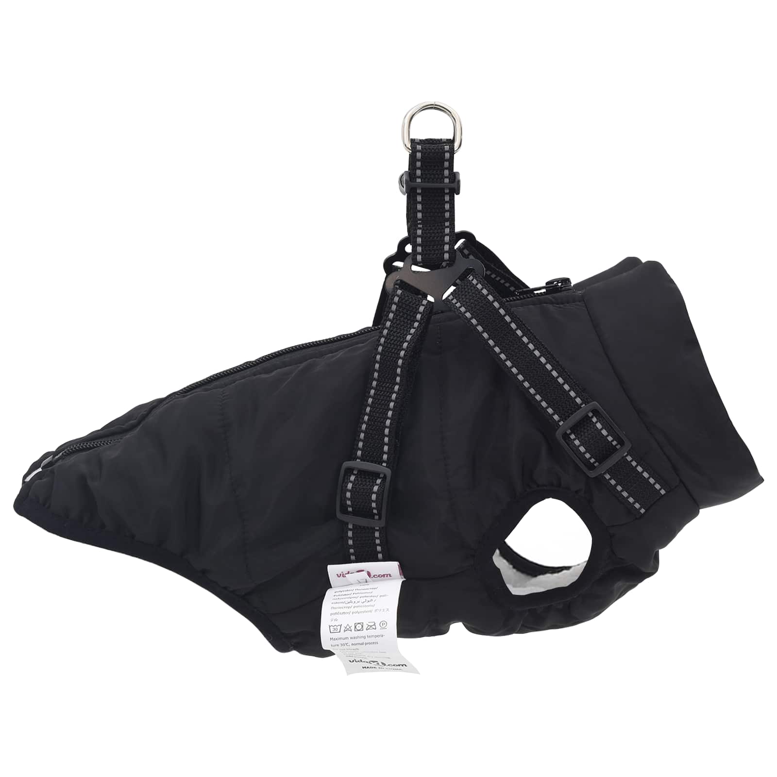 Cappotto per Cani Nero L36 Pile e Poliestere | homemem39