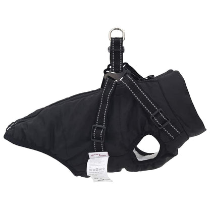 Cappotto per Cani con imbracatura Nero 2XL Pile e Poliestere