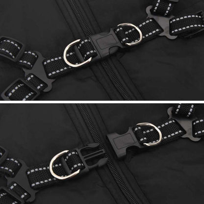 Cappotto per Cani con imbracatura Nero 3XL Pile e Poliestere