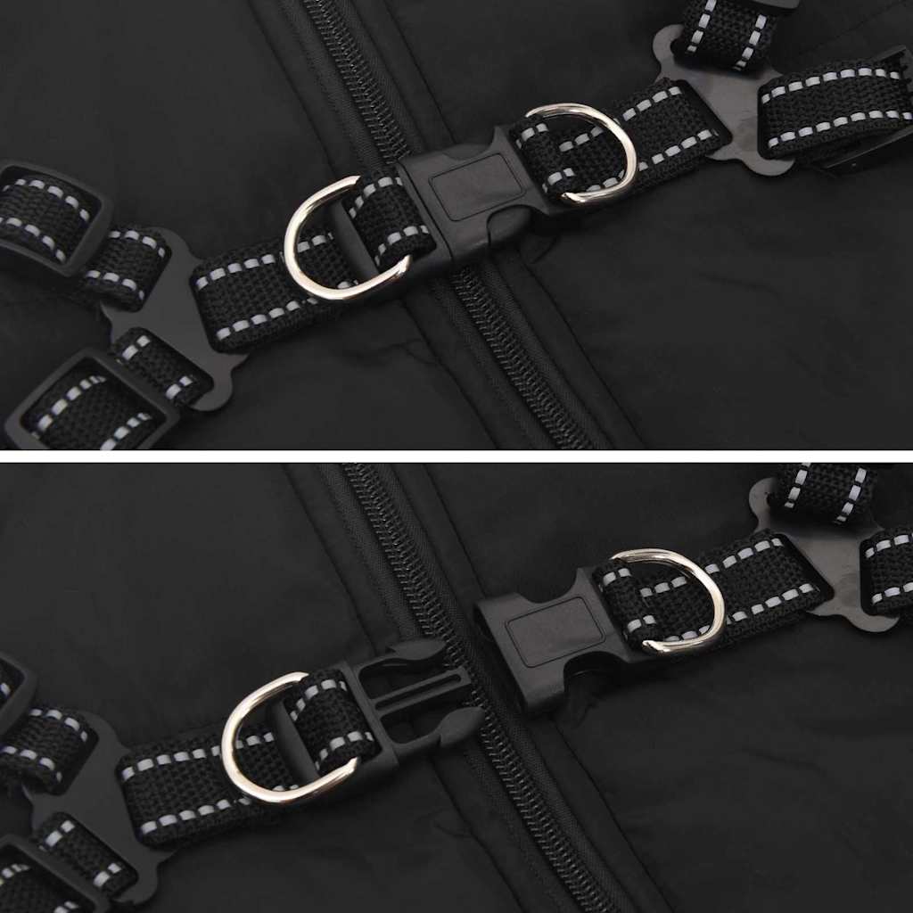 Cappotto per Cani con imbracatura Nero 4XL Pile e Poliestere