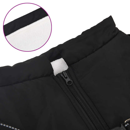 Cappotto per Cani Nero L48 Pile e Poliestere