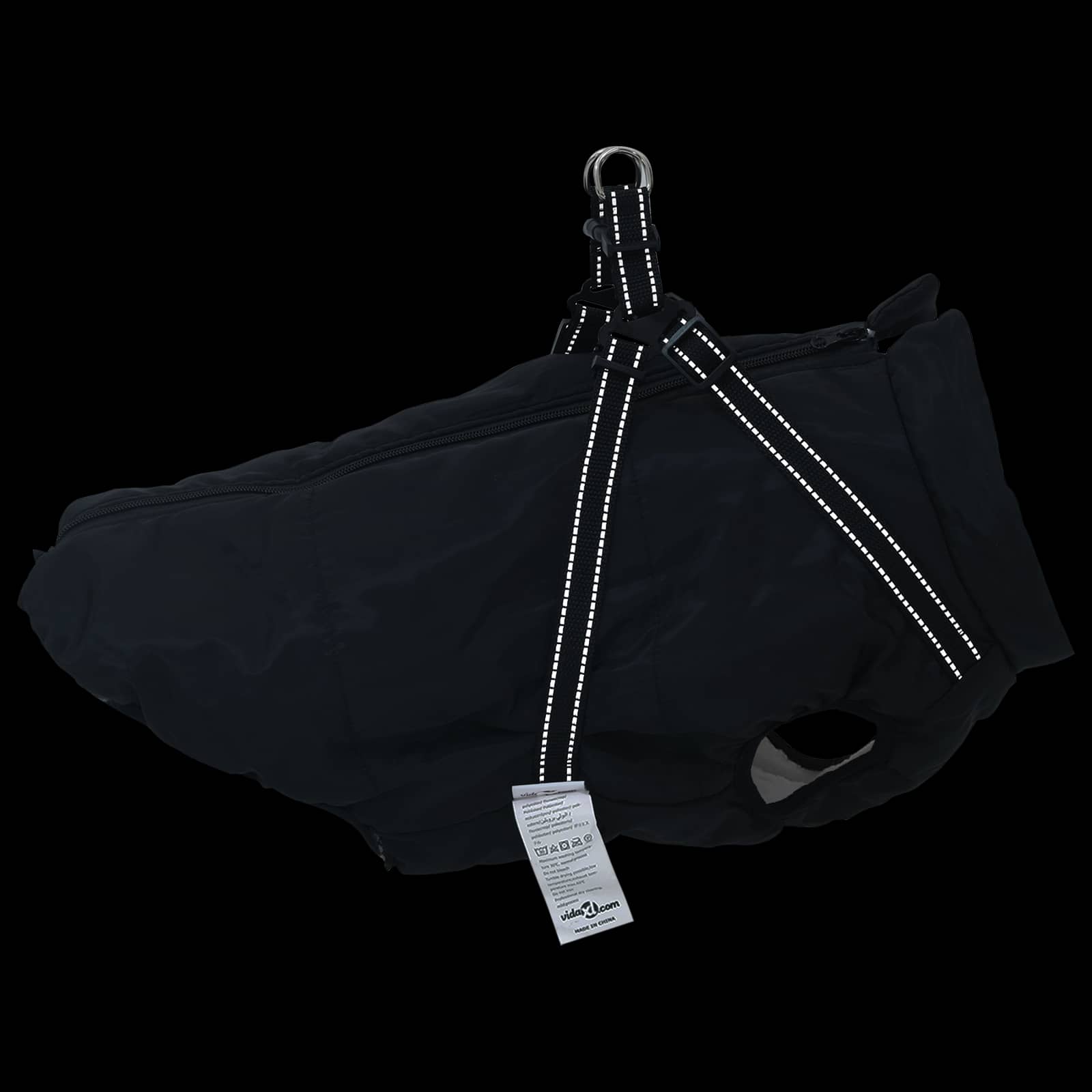 Cappotto per Cani Nero L48 Pile e Poliestere | homemem39