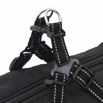 Cappotto per Cani con imbracatura Nero 6XL Pile e Poliestere