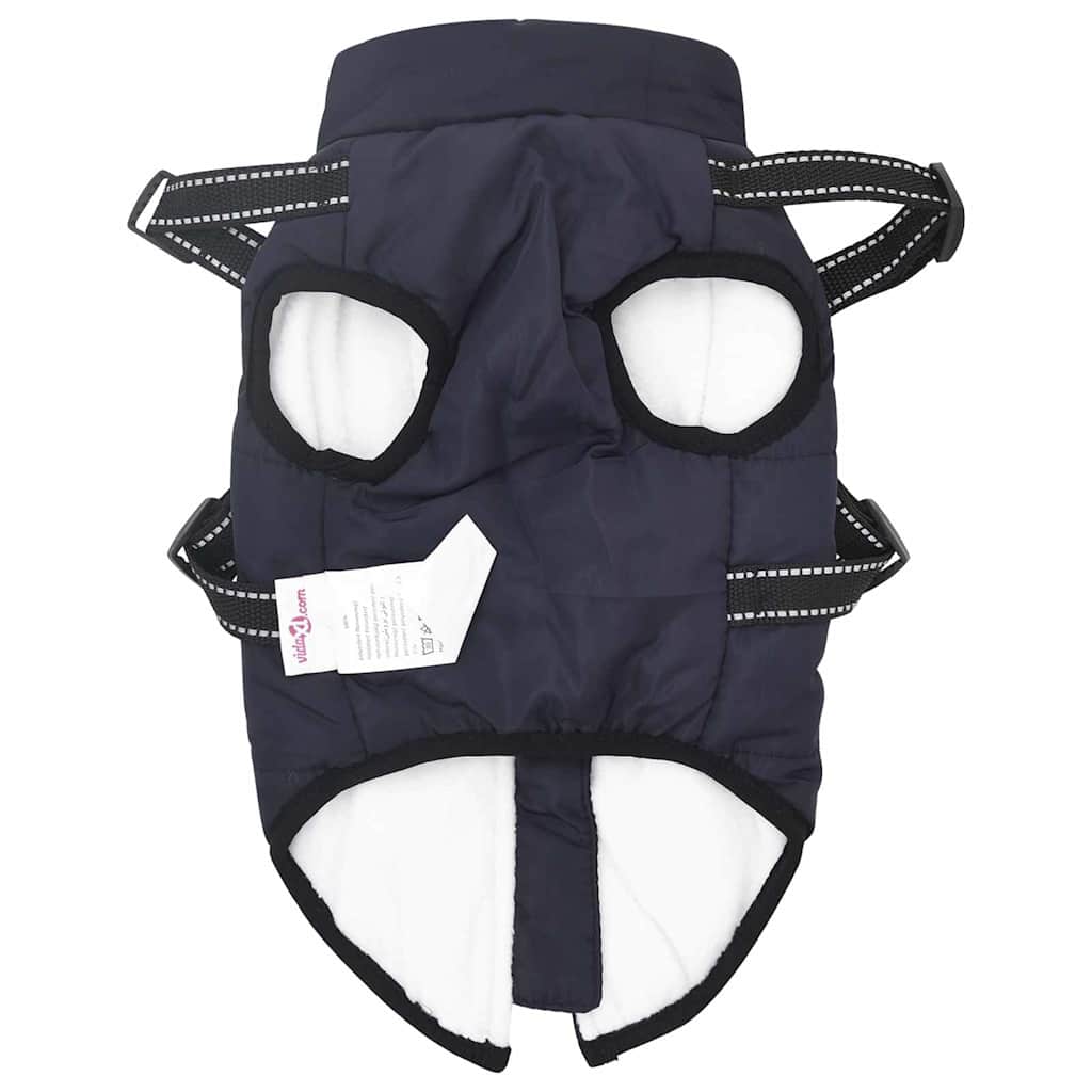 Cappotto per Cani con imbracatura Blu navy S Pile e Poliestere