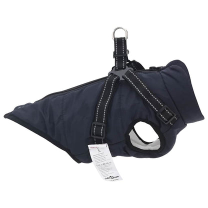 Cappotto per Cani con imbracatura Blu navy S Pile e Poliestere
