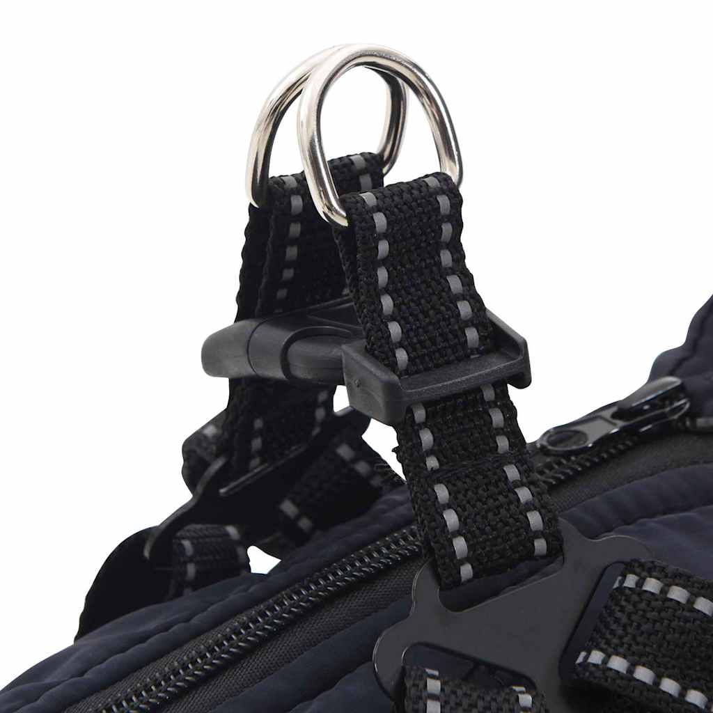 Cappotto per Cani con imbracatura Blu navy L Pile e Poliestere