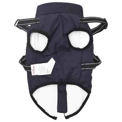 Cappotto per Cani con imbracatura Blu navy L Pile e Poliestere