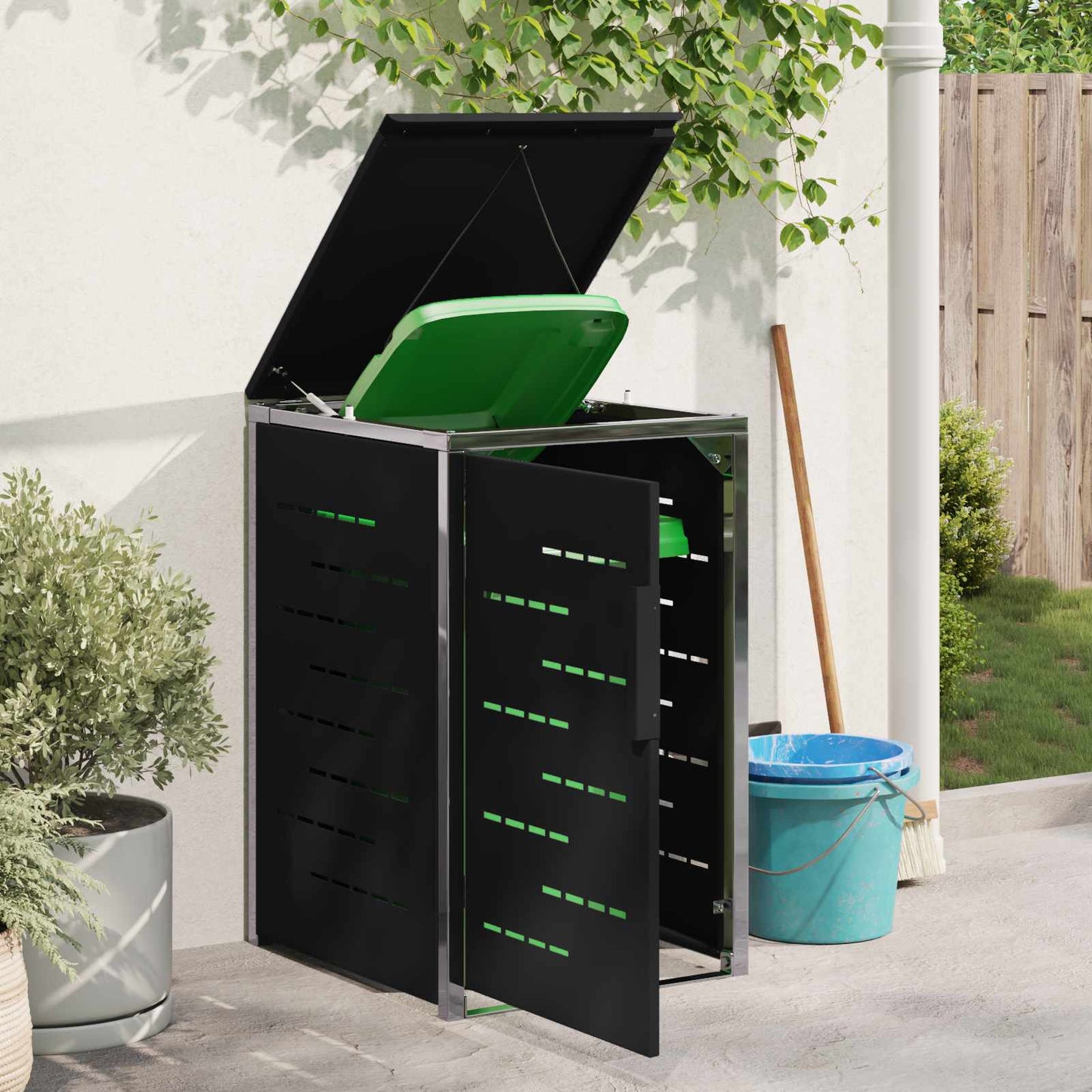 Stoccaggio contenitore a ruote Nero 77,5 x 69 x 112,5 cm | homemem39