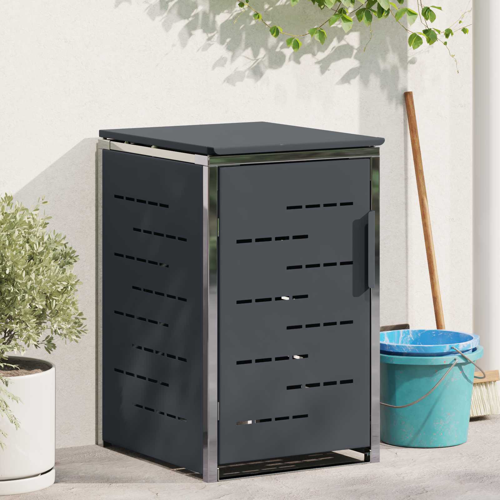 Stoccaggio contenitore a ruote Antracite 77,5 x 69 x 112,5 cm | homemem39