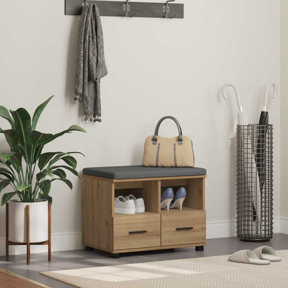 Panca per scarpe con cuscino Rovere Artigianale 60 x 38 x 46 cm | homemem39