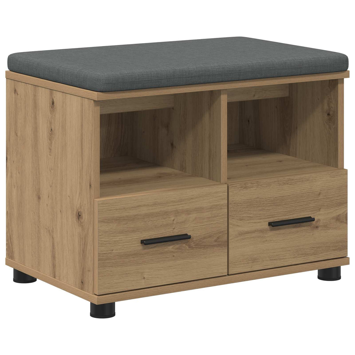 Panca per scarpe con cuscino Rovere Artigianale 60 x 38 x 46 cm | homemem39