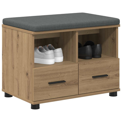 Panca per scarpe con cuscino Rovere Artigianale 60 x 38 x 46 cm | homemem39
