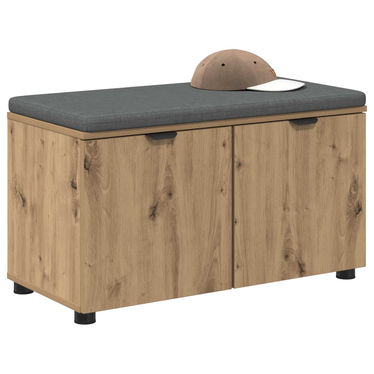 Panca per scarpe con cuscino Rovere Artigianale 80 x 38 x 46 cm | homemem39