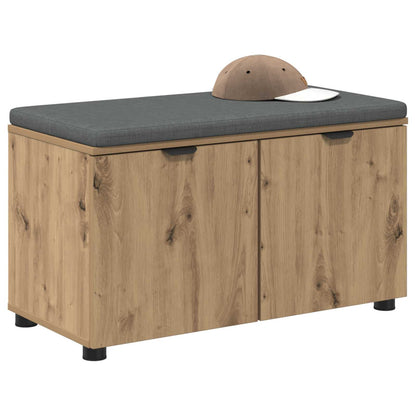 Panca per scarpe con cuscino Rovere Artigianale 80 x 38 x 46 cm | homemem39