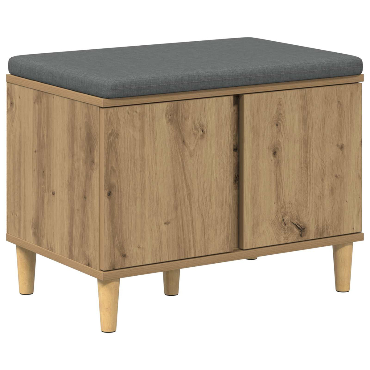 Panca per scarpe con cuscino Rovere Artigianale 60 x 38 x 46 cm | homemem39