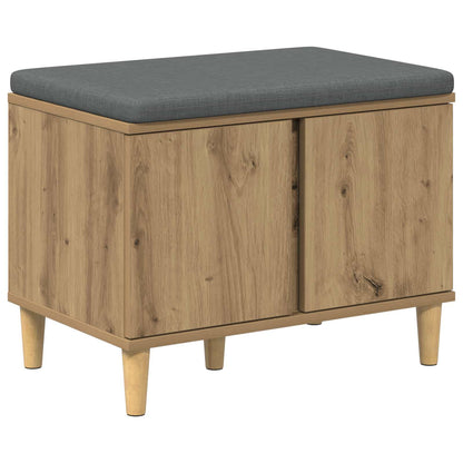 Panca per scarpe con cuscino Rovere Artigianale 60 x 38 x 46 cm | homemem39