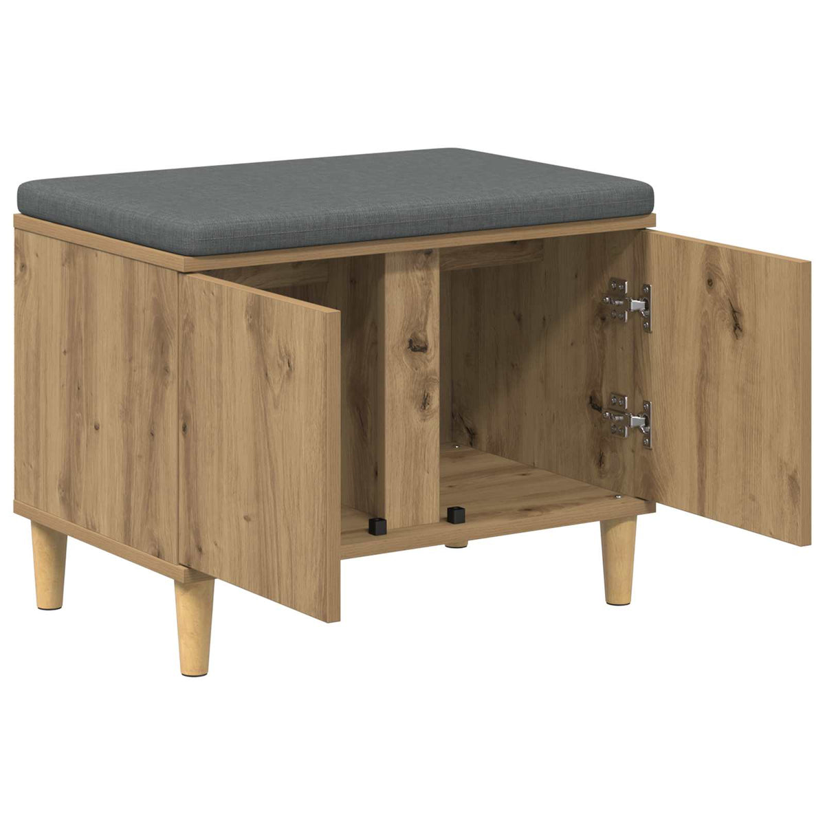 Panca per scarpe con cuscino Rovere Artigianale 60 x 38 x 46 cm | homemem39