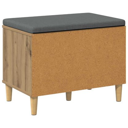 Panca per scarpe con cuscino Rovere Artigianale 60 x 38 x 46 cm | homemem39