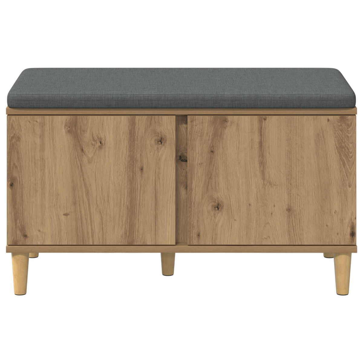 Panca per scarpe con cuscino Rovere Artigianale 80 x 38 x 46 cm | homemem39