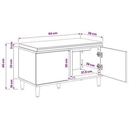 Panca per scarpe con cuscino Rovere Artigianale 80 x 38 x 46 cm | homemem39