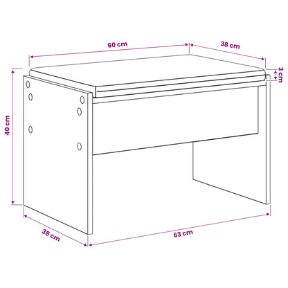Panca per scarpe con cuscino Rovere Artigianale 63 x 38 x 40 cm | homemem39