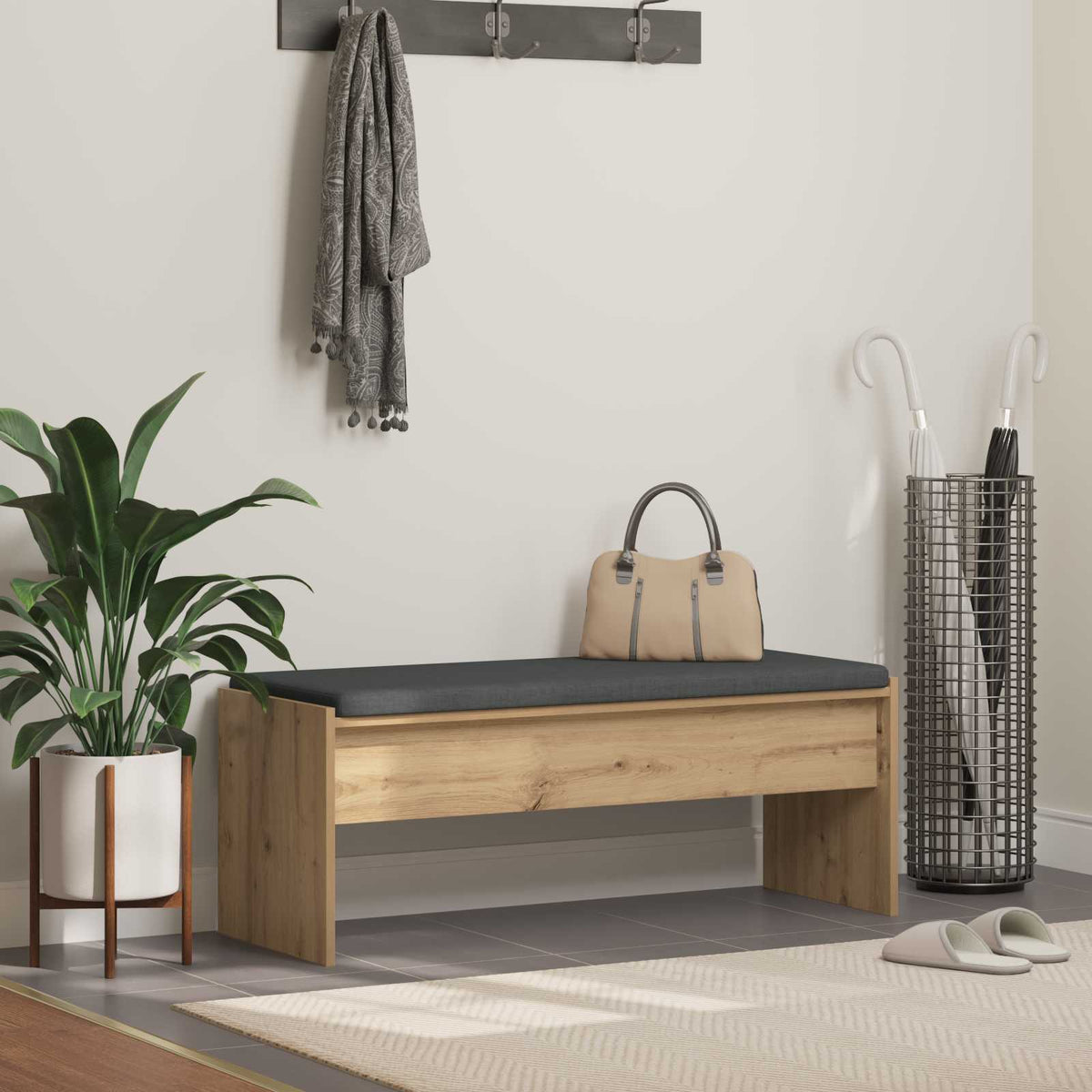 Panca per scarpe con cuscino Rovere Artigianale | homemem39