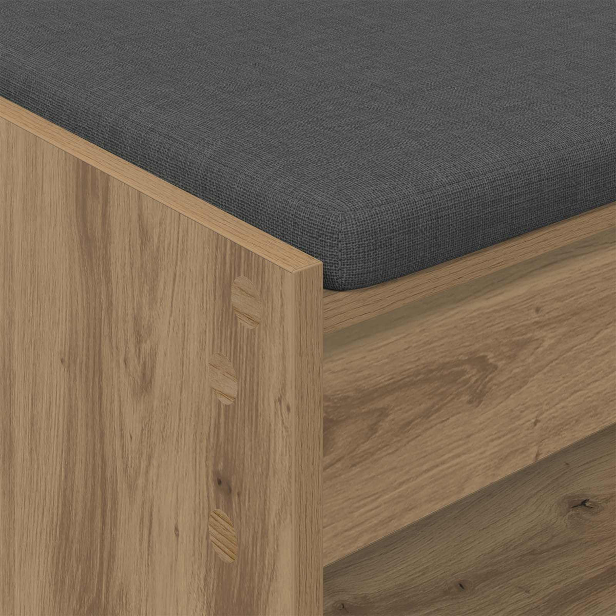 Panca per scarpe con cuscino Rovere Artigianale 83 x 38 x 45 cm | homemem39