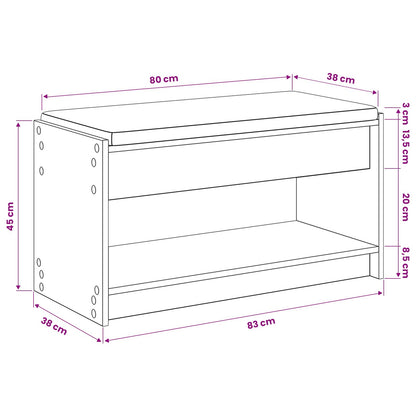 Panca per scarpe con cuscino Rovere Artigianale 83 x 38 x 45 cm | homemem39