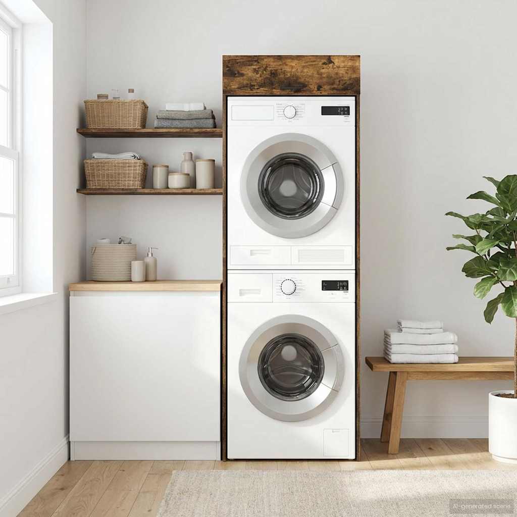 Mobiletto per lavatrice Rovere fumé 67,5 x 68 x 200 cm | homemem39