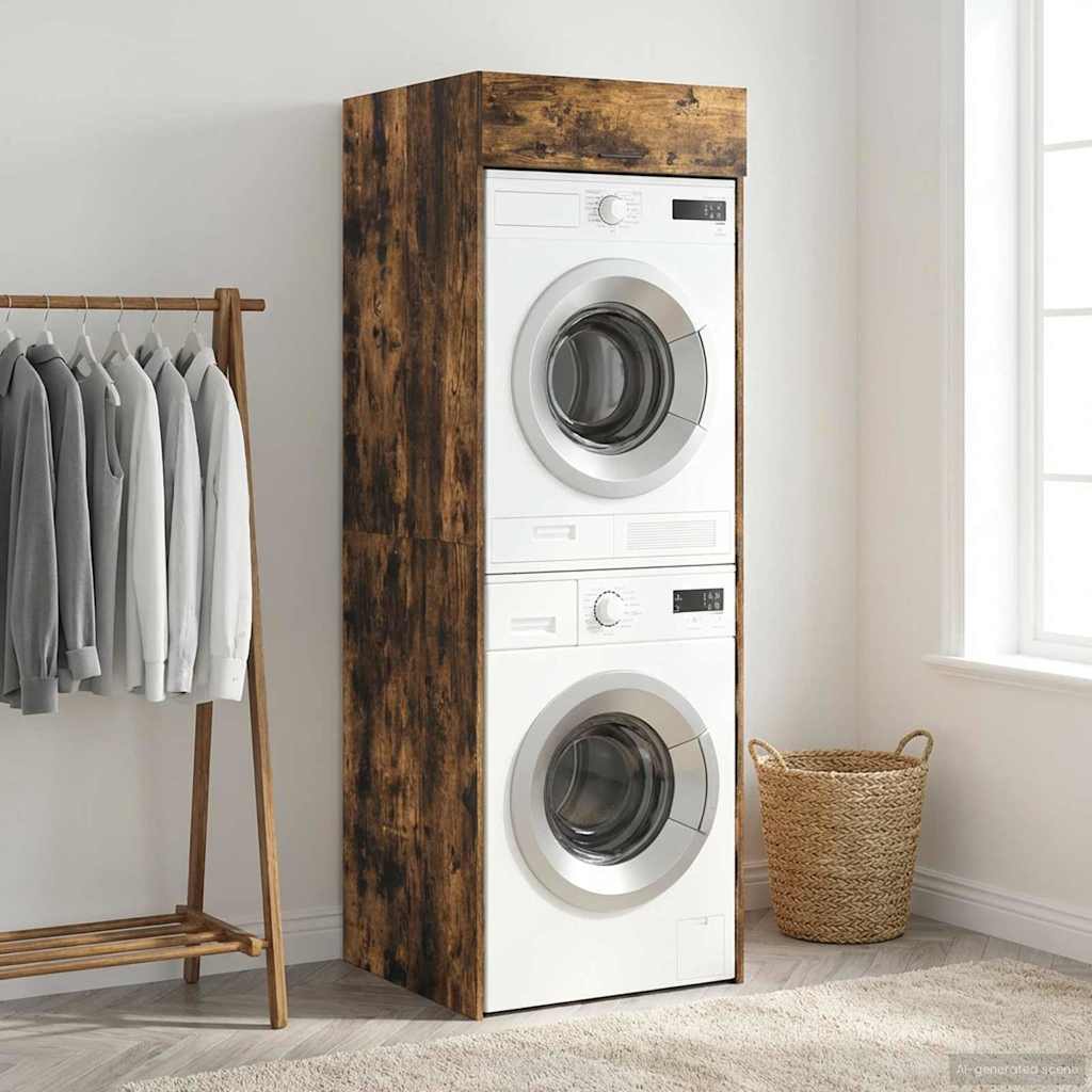 Mobiletto per lavatrice Rovere fumé 67,5 x 68 x 200 cm | homemem39